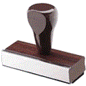 Handle Return Address Stamp is a customized traditional hand stamp, visit AtoZstamps.com for more
This old-fashioned handle stamp comes in an attractive cherry wood color and requires an ink pad. Still popular after all these years.