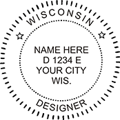 select your Professional Designation and then select the embossing seal or stamp or stamp enter your text information.