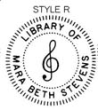 ES-LIB-R - Library of with Treble Clef Embossing Seal