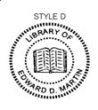 ES-LIB-D - Library of with Book Embossing Seal