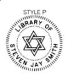 ES-LIB-P - Library of with Star of David Embossing Seal