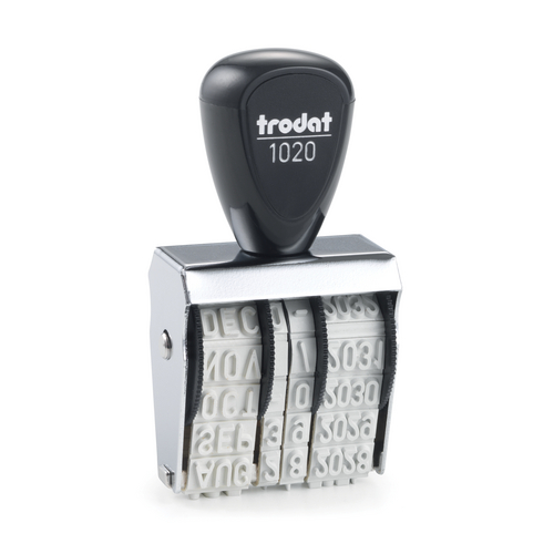 Trodat Classic Die Plate Daters have modern look and a sturdy metal frame encased in an ergonomic shell.