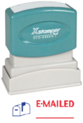 This two color laser engraves rubber stamp delivers perfect impressions every time. Its attributes include a smooth handle, a long life span, and can be re-inked with ease after 50,000 impressions. This stamp is an effective product for your business.