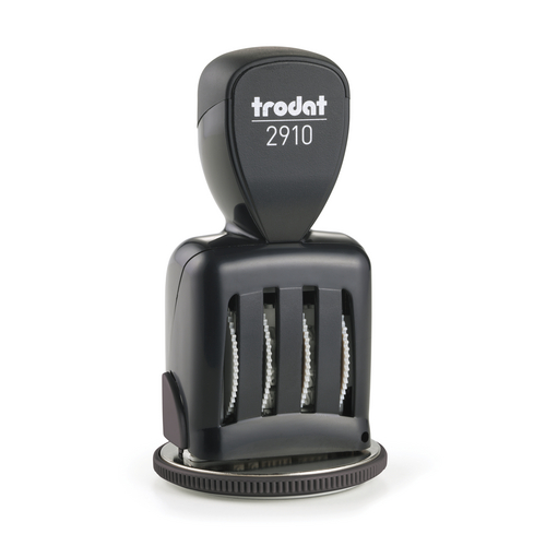 Trodat Classic Die Plate Daters have a modern look and a sturdy metal frame encased in an ergonomic shell.