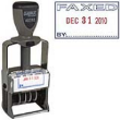 This self-inking metal message date stamp has a 10-year date band. Prints the message FAXED in BLUE ink and date in RED ink. Use ClassiX Refill (BLUE/RED) Ink only to re-ink your stamp.