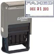 This self-inking Plastic message date stamp has a 10-year date band. Prints the message in BLUE ink and the date in RED ink. Use ClassiX Refill (BLUE/RED) Ink only.