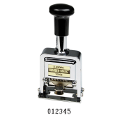 The Lion Standard-Duty Automatic Numbering Machine, 6-wheels has a one piece hardened die cast metal frame and assures trouble free operation. Great for document identification number, date and number stamp, serial number stamp, inspection stamp, etc.