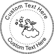 Angel-1 Embossing Seal. Choose your mount and view your custom text in a live preview. Find all your custom embossing needs at atozstamps.com