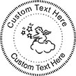 Angel-1 Embossing Seal. Choose your mount and view your custom text in a live preview. Find all your custom embossing needs at atozstamps.com