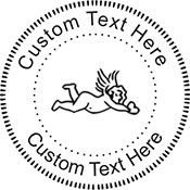 Angel-3 Embossing Seal. Choose your mount and view your custom text in a live preview. Find all your custom embossing needs at atozstamps.com