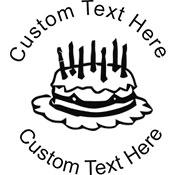 Birthday Cake Embossing Seal. Choose your mount and view your custom text in a live preview. Find all your custom embossing needs at atozstamps.com