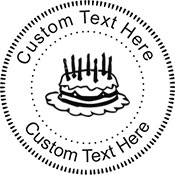 Birthday Cake Embossing Seal. Choose your mount and view your custom text in a live preview. Find all your custom embossing needs at atozstamps.com