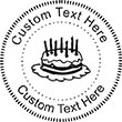 Birthday Cake Embossing Seal. Choose your mount and view your custom text in a live preview. Find all your custom embossing needs at atozstamps.com