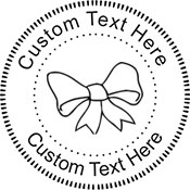 Bow Embossing Seal. Choose your mount and view your custom text in a live preview. Find all your custom embossing needs at Embossingseal.com