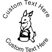 Bunny-2 Embossing Seal. Choose your mount and view your custom text in a live preview. Find all your custom embossing needs at Embossingseal.com