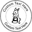 Bunny-2 Embossing Seal. Choose your mount and view your custom text in a live preview. Find all your custom embossing needs at Embossingseal.com