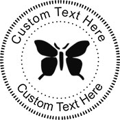 Butterfly Embossing Seal. Choose your mount and view your custom text in a live preview. Find all your custom embossing needs at Embossingseal.com