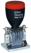 MaxStamp Die Plate Dater is made of a steel frame with compact plastic construction. Lightweight, extra durable and makes precise impressions. A separate ink pad is required. Text above and below date.