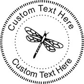 Dragonfly-2 Embossing Seal. Choose your mount and view your custom text in a live preview. Find all your custom embossing needs at atozstamps.com