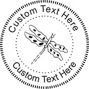 Dragonfly Embossing Seal. Choose your mount and view your custom text in a live preview. Find all your custom embossing needs at Embossingseal.com