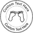 Feet Embossing Seal. Choose your mount and view your custom text in a live preview. Find all your custom embossing needs at,atozstamps.com