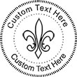 Fleur Embossing Seal. Choose your mount and view your custom text in a live preview. Find all your custom embossing needs at atozstamps.com