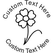 Flower-3 Embossing Seal. Choose your mount and view your custom text in a live preview. Find all your custom embossing needs at atozstamps.com