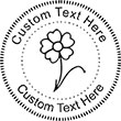 Flower-3 Embossing Seal. Choose your mount and view your custom text in a live preview. Find all your custom embossing needs at atozstamps.com