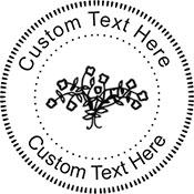 Flowers-4 Embossing Seal. Choose your mount and view your custom text in a live preview. Find all your custom embossing needs at atozstamps.com