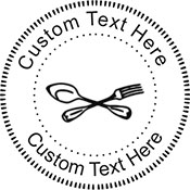 Forkspoon Embossing Seal. Choose your mount and view your custom text in a live preview. Find all your custom embossing needs at atozstamps.com