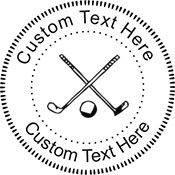 Golfclubs Embossing Seal. Choose your mount and view your custom text in a live preview. Find all your custom embossing needs at atozstamps.com