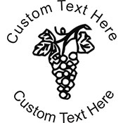 Grapes Embossing Seal. Choose your mount and view your custom text in a live preview. Find all your custom embossing needs at atozstamps.com