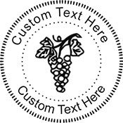 Grapes Embossing Seal. Choose your mount and view your custom text in a live preview. Find all your custom embossing needs at,atozstamps.com