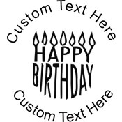 Happy Birthday Embossing Seal. Choose your mount and view your custom text in a live preview. Find all your custom embossing needs at atozstamps.com