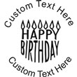 Happy Birthday Embossing Seal. Choose your mount and view your custom text in a live preview. Find all your custom embossing needs at atozstamps.com