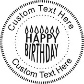 Happy Birthday Embossing Seal. Choose your mount and view your custom text in a live preview. Find all your custom embossing needs at atozstamps.com