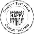 Happy Birthday Embossing Seal. Choose your mount and view your custom text in a live preview. Find all your custom embossing needs at atozstamps.com