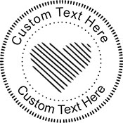Heart-1 Embossing Seal. Choose your mount and view your custom text in a live preview. Find all your custom embossing needs at atozstamps.com