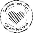 Heart-1 Embossing Seal. Choose your mount and view your custom text in a live preview. Find all your custom embossing needs at atozstamps.com
