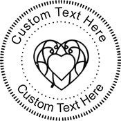 Heart-2 Embossing Seal. Choose your mount and view your custom text in a live preview. Find all your custom embossing needs at atozstamps.com