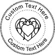Heart-2 Embossing Seal. Choose your mount and view your custom text in a live preview. Find all your custom embossing needs at atozstamps.com