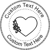 Heart-3 Embossing Seal. Choose your mount and view your custom text in a live preview. Find all your custom embossing needs at atozstamps.com