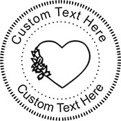 Heart-3 Embossing Seal. Choose your mount and view your custom text in a live preview. Find all your custom embossing needs at atozstamps.com