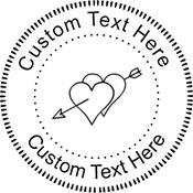 Heart-4 Embossing Seal. Choose your mount and view your custom text in a live preview. Find all your custom embossing needs at Embossingseal.com