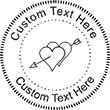 Heart-4 Embossing Seal. Choose your mount and view your custom text in a live preview. Find all your custom embossing needs at Embossingseal.com