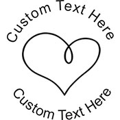 Heart-6 Embossing Seal. Choose your mount and view your custom text in a live preview. Find all your custom embossing needs at AtoZstamps.com