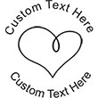 Heart-6 Embossing Seal. Choose your mount and view your custom text in a live preview. Find all your custom embossing needs at AtoZstamps.com