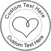 Heart-6 Embossing Seal. Choose your mount and view your custom text in a live preview. Find all your custom embossing needs at atozstamps.com