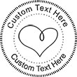 Heart-6 Embossing Seal. Choose your mount and view your custom text in a live preview. Find all your custom embossing needs at atozstamps.com