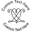 Heart-7 Embossing Seal. Choose your mount and view your custom text in a live preview. Find all your custom embossing needs at AtoZstamps.com
